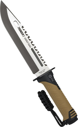 K25 Thunder I Serie Energy Messer Überleben Beige mit Klinge aus Rostfreier Stahl in Hülle