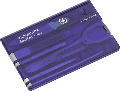 Victorinox Classic Swisscard Multi-tool Card Blue with Blade made of Stainless Steel in Sheath