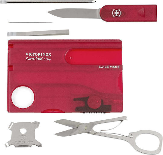 Victorinox Swisscard Lite Κάρτα Πολυεργαλείο Κόκκινη σε Θήκη