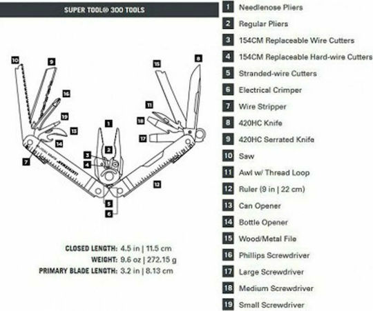 Leatherman Super Tool 300 Πολυεργαλείο σε Θήκη