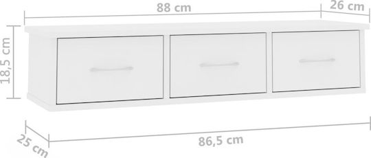 Wandregal Weiß 90x26x18.50cm
