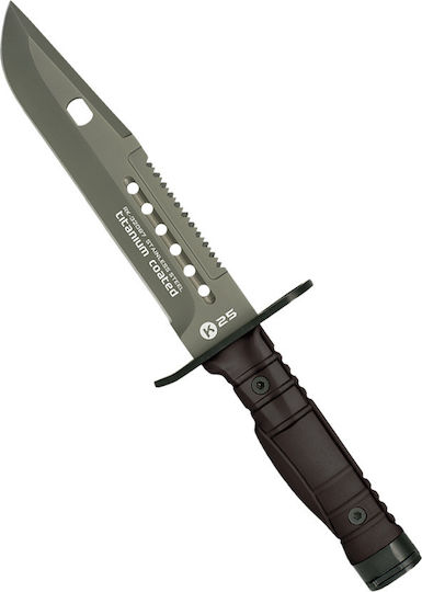 K25 Bayonet Μαχαίρι Επιβίωσης Μαύρο σε Θήκη