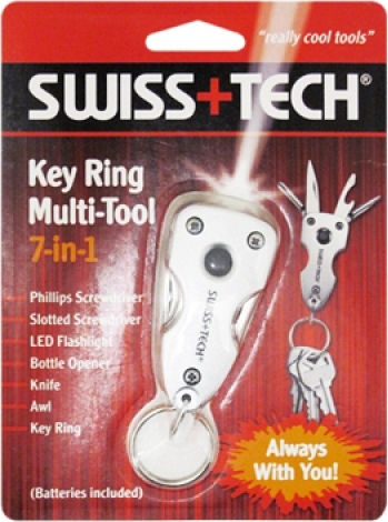 Swiss Tech Ring Multitool Schlüsselanhänger Grau