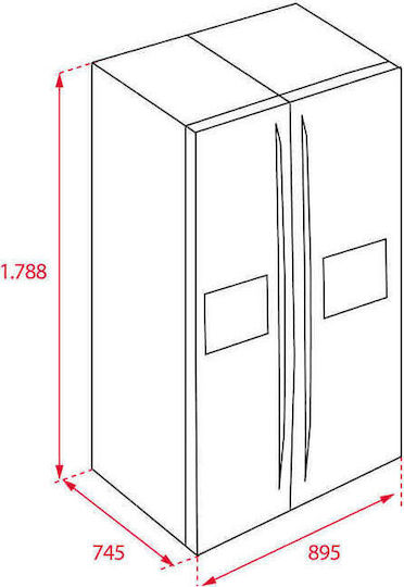 Teka Ψυγείο Ντουλάπα 516lt Total NoFrost Υ179xΠ89.5xΒ74.5εκ. Inox Rlf 74925