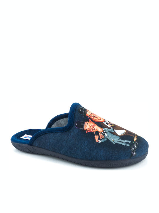 Dicas 10079 Men's Printed Slippers Blue