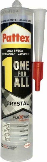 Pattex Crystal One For All Ακρυλική Σιλικόνη Ξύλου Διάφανη 290ml