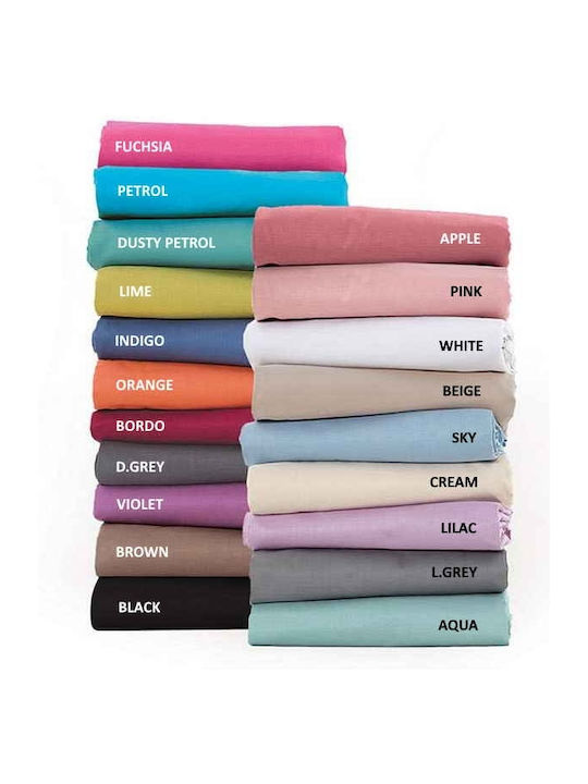 Nef-Nef Homeware Sheet Super-Double with Elastic 160x200+30cm. Basic 727 Dark Grey