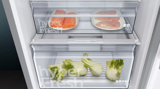 Siemens Ψυγειοκαταψύκτης 368lt Total NoFrost Υ203xΠ60xΒ66εκ. Inox KG39NVIEC