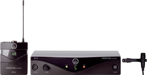 AKG WMS-45 Presenter Σετ Ασύρματο Πυκνωτικό Μικρόφωνο Πέτου, Clip On, Ζώνης