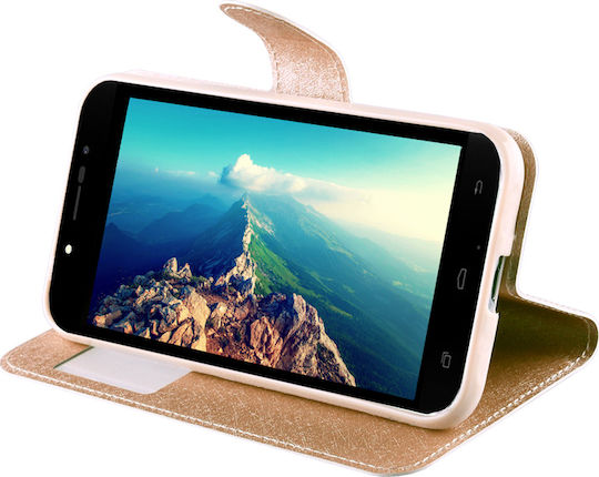 Volte-Tel Leather Gold-TPU View Book Δερματίνης Χρυσό (Galaxy A5 2017)