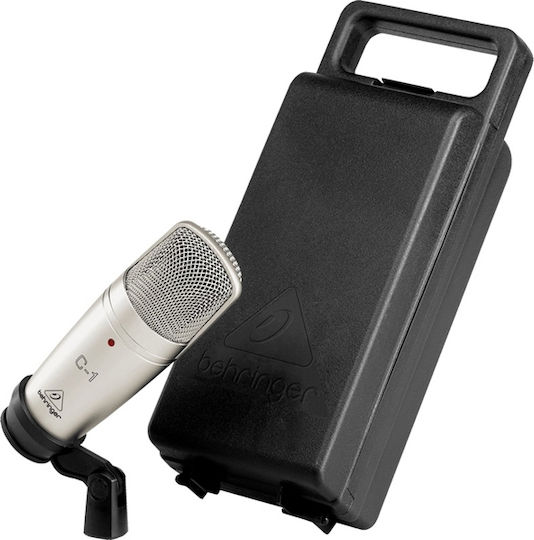 Behringer C-1 Πυκνωτικό Μικρόφωνο XLR Shock Mounted για Φωνητικά σε Ασημί Χρώμα