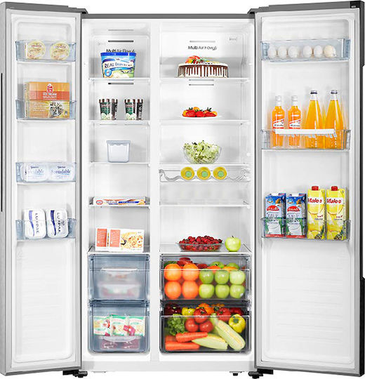 Hisense Side-by-Side Kühlschrank 519Es Total NoFrost H178.6xB91xT64.3cm. Inox RS677N4BIE