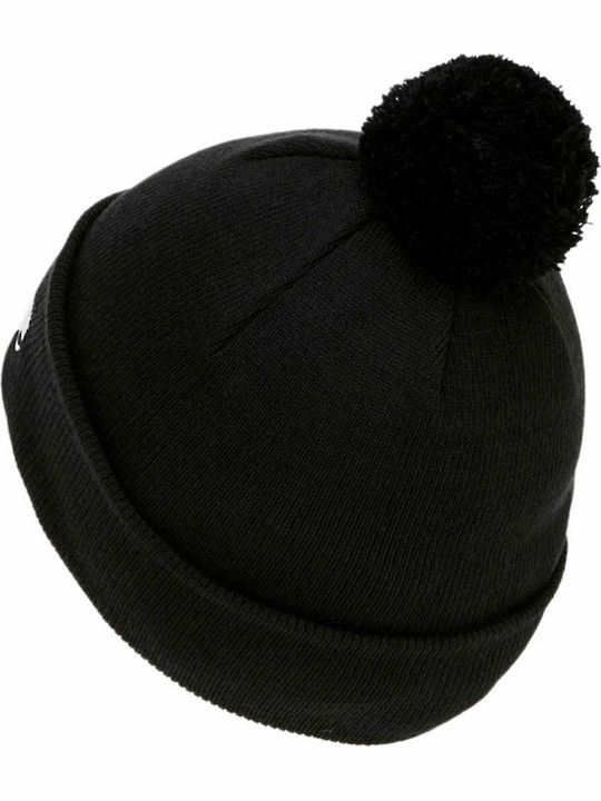 Velly Pom Pom Beanie Unisex Σκούφος Πλεκτός σε Μαύρο χρώμα