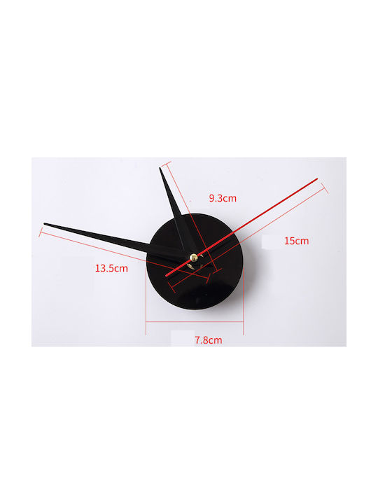 3D DIY Mirror 3D Silent Wall Clock Sticker Plastic Gold Ø60cm