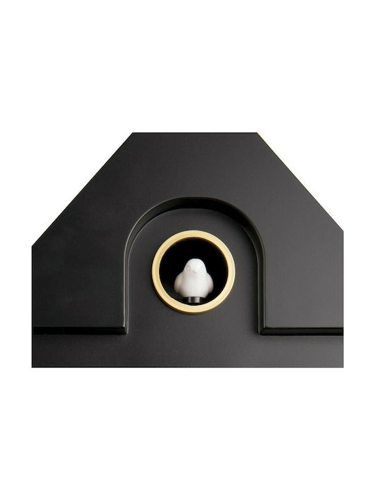 Karlsson Modern Cuckoo Silent Wall Clock Plastic With Pendulum Black 21.5x41cm