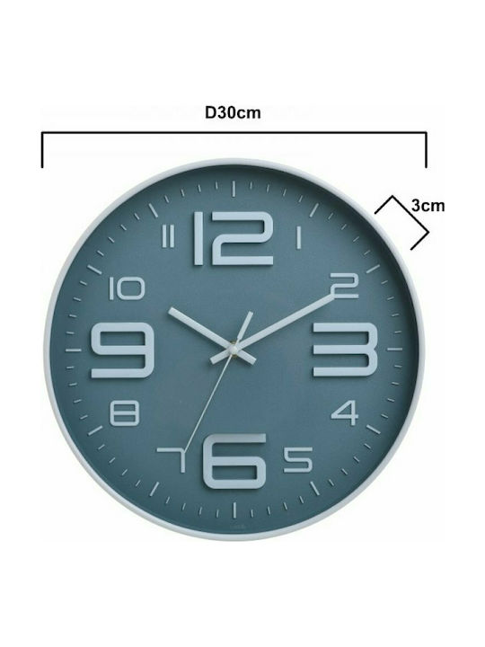 Click Wall Clock Plastic Grey Ø30cm