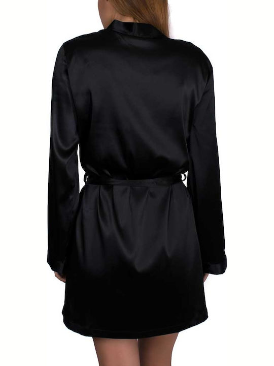 Luna Winter Damen Satin,σατεν Robe Schwarz Prestige