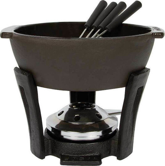 Boska Holland Nero Cast Iron Fondue Pot with Tea Light for 4 Persons Black 16.6x16.5x6cm