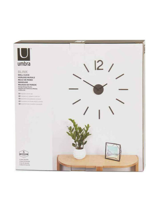 Umbra Blink 3D Wanduhr Aufkleber Kunststoff Schwarz Ø100cm