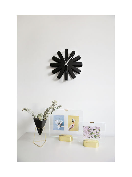 Umbra Ribbon 3D Silent Wall Clock Metallic Black Ø30cm