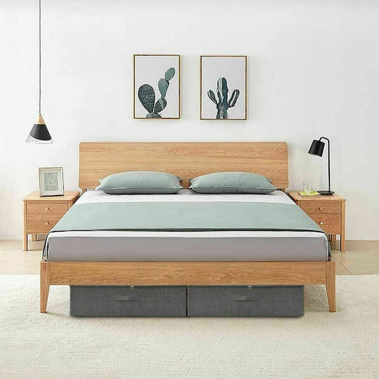 vidaXL Coș de Depozitare Tesatura cu capac Gri 70x40x18cm 1buc