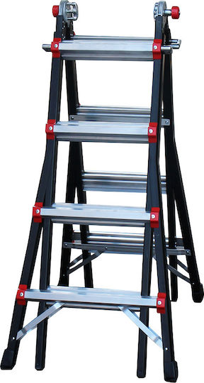 Palbest Telescopic Ladder Aluminum 10 of Steps with Maximum Height 5.38m 5σε1 20221