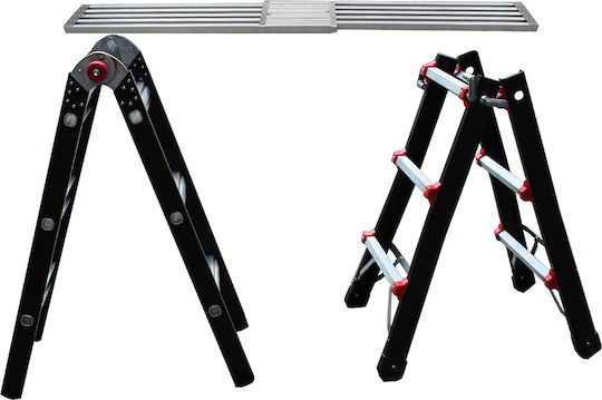 Palbest Telescopic Ladder Aluminum 8 of Steps with Maximum Height 4.2m 5σε1 20217