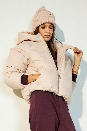 Beanie Γυναικείος Σκούφος με Rib Πλέξη Beige/Humus