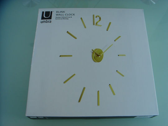 Umbra Blink 3D Wall Clock Sticker Plastic Gold Ø100cm