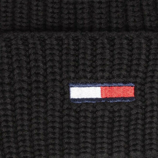 Beanie Ανδρικός Σκούφος με Rib Πλέξη σε Μαύρο χρώμα