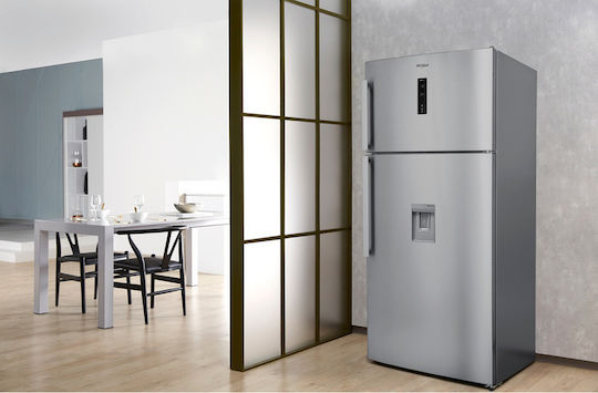 Whirlpool Kühlschrank mit Doppeltür 587Es Total NoFrost H186xB84xT75cm. Inox W84TE 72 X AQUA 2