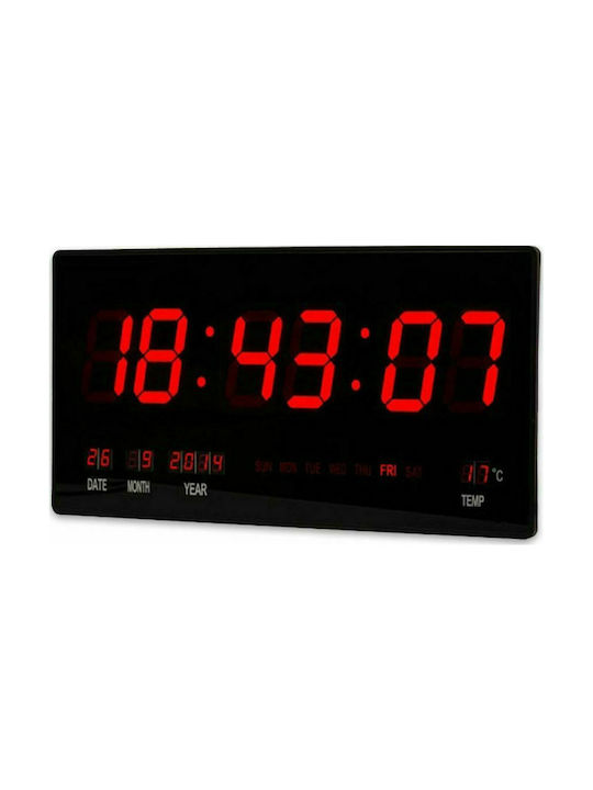 Ρολόι Τοίχου Ψηφιακό JH-4622 Πλαστικό Μαύρο 45x21cm