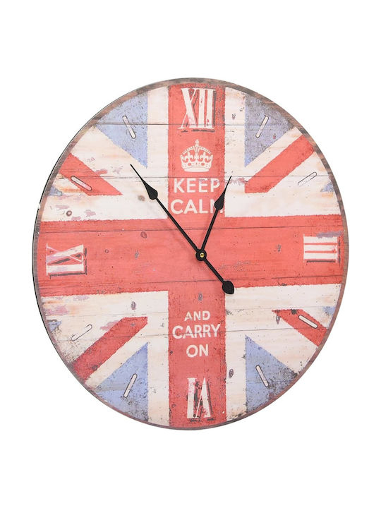 vidaXL Antique Wall Clock Wooden Ø60cm