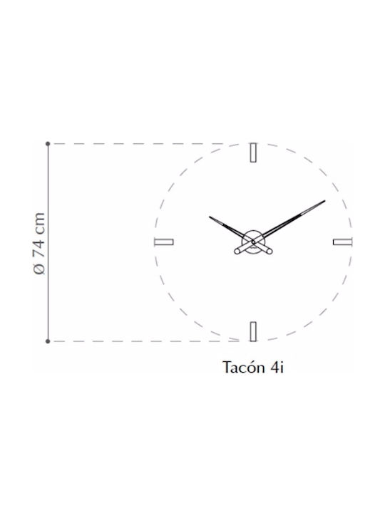 Nomon Tacon I Ceas de Perete Metalic Ø74cm