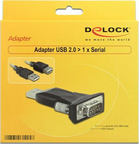 DeLock Μετατροπέας USB-A male σε Serial male (61425)