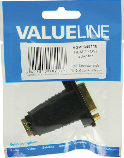 Valueline VGVP 34911 B Μετατροπέας HDMI female σε DVI-I female 1τμχ