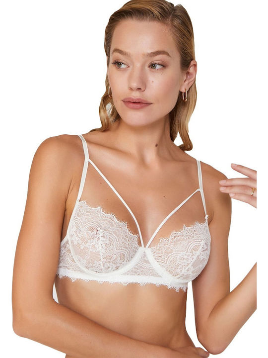 Cansoy Lace Underwear Set with Bra & Brazil Ecru 550