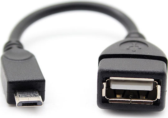 Black Converter micro USB male to USB-A female 1pcs