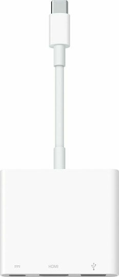 Apple MJ1L2 Μετατροπέας USB-C male σε USB-A / VGA female Λευκό 1τμχ