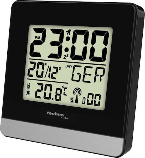 Technoline WT 260 Масов Дигитален Часовник LCD с Будилник Черен