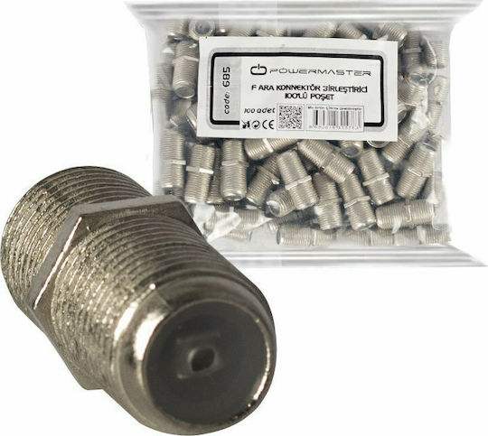 Konverter F-Stecker weiblich zu F-Stecker weiblich Silber 1Stück