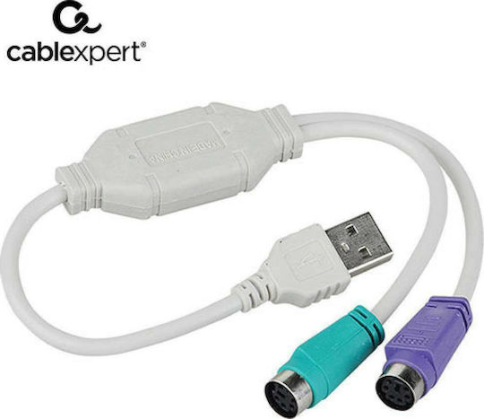 Cablexpert CABLEXPERT UAPS12 Converter USB-A male to PS/2 female White 1pcs