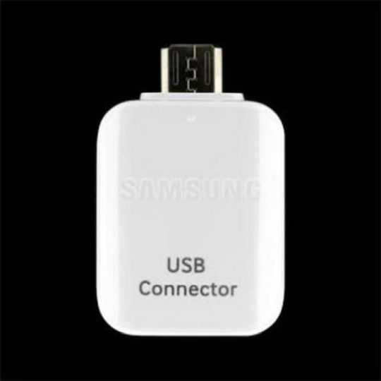 Samsung Μετατροπέας micro USB male σε USB-A female Λευκό 1τμχ GH96-09728A
