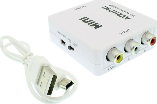 Anga AV2HDMI Converter RCA female to HDMI female White 1pcs