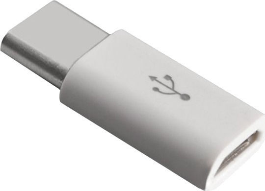 BigBuy Μετατροπέας USB-C male σε micro USB female Λευκό 1τμχ 14977