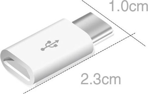 BigBuy Μετατροπέας USB-C male σε micro USB female Λευκό 1τμχ 14977