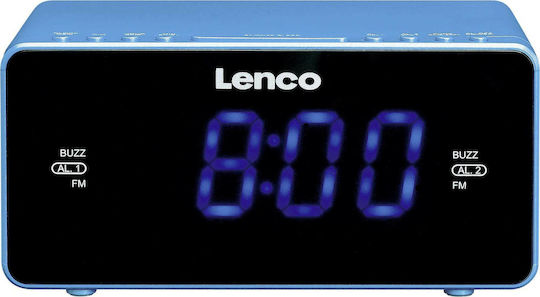 Lenco CR520B Tischuhr Digital Blau CR-520