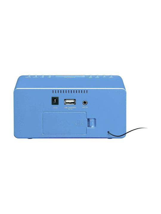 Lenco CR520B Масов Дигитален Часовник LED с Будилник и Радио Син CR-520