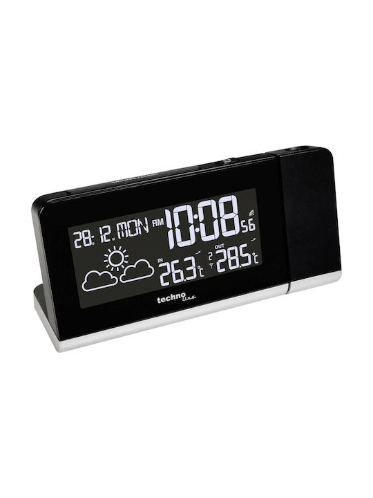 Technoline Tabletop Digital Clock LCD With Black Alarm Clock WT 539