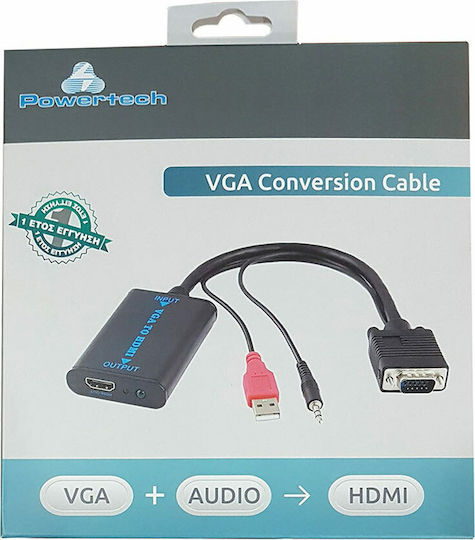 Powertech Konverter HDMI männlich zu VGA weiblich 1Stück CAB-H071